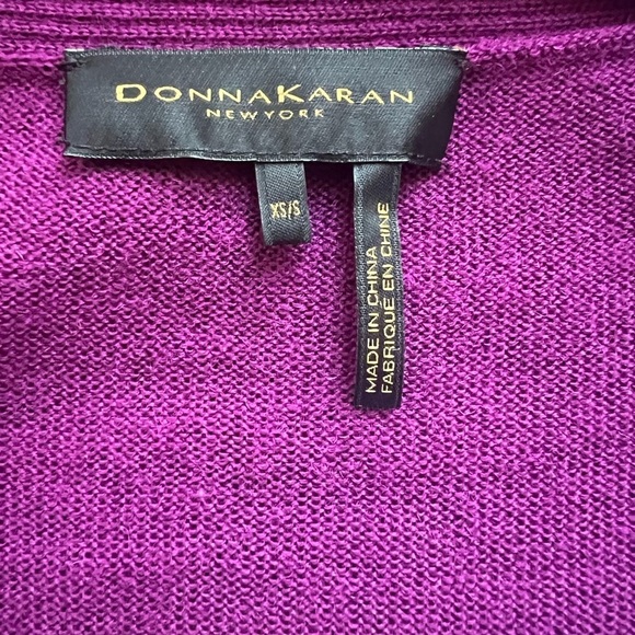 Donna Karen Plum Shawl Collar Cardigan Size XS/S - Picture 5 of 6